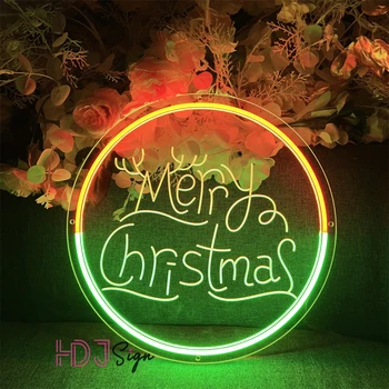 Merry Christmas Odası Dekor Neon Burcu led ışık Noel Dekorasyon 2022 Ev Bar Kulübü İçin Özel lamba Tatil Parti Duvar Dekor