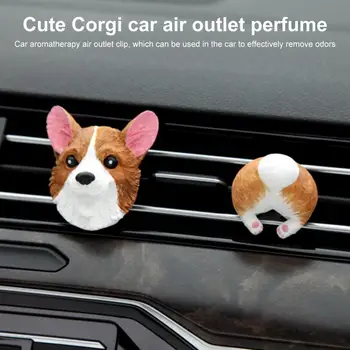 Corgi Ass Araba Aksesuarları Sevimli Araba Hava Spreyi Hava Firar Klipleri Koku Hediye Dekor Klip Otomobil İç Parfüm 2 Set