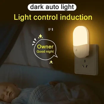MunLii LED Gece Lambası Tasarrufu LED ışık Kontrol İndüksiyon Gece Lambası AB ABD birleşik krallık Fiş Gece Lambası Çift renk sıcaklığı 2