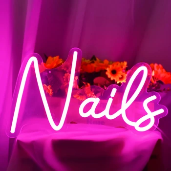 LED Neon Saç Çivi ışık Burcu Güzellik Salonu Mağaza Açık Kısılabilir Neon Harfler Sanat Eseri Şekilli Duvar Asılı ışık İşareti 4