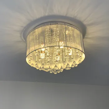Fransız Romantik Atmosfer LED Kristal Tavan Lambası Oturma Odası Koridor yatak odası lambası E14 Ampul