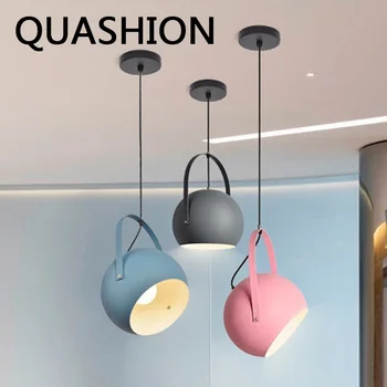 Macaron kolye lambaları Nordic renkli kolye ışık yeni LED ayarlanabilir ev dekorları Luminaria yatak odası başucu aydınlatma parlaklık 0