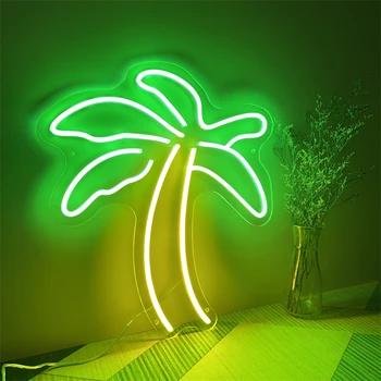 Hindistan cevizi Neon Sanat Palmiye Ağacı led ışık Plaj Ev Dekor Ağacı Duvar Lambası Neon Burcu Yatak Odası Bar Parti Duvar Dekor Ev Bar Pub İşareti