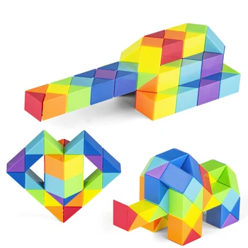 36 Segment Sihirli Kural Yılan çok renkli 3D Bulmaca stres oyuncakları Tatarcık Küp Büküm Dönüştürülebilir Çocuk Bulmaca