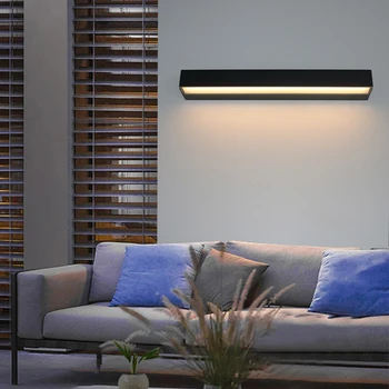 Modern LED dış duvar lambası 12 W / 18 W / 30 W galeri ışık su geçirmez IP65 aplik alüminyum ev aydınlatma koridor koridor duvar lambası