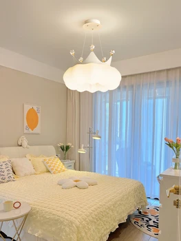 Minimalist ana yatak odası avize modern basit krem rüzgar sıcak tarzı taç kız çocuk odası yemek odası aydınlatma