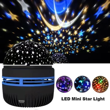 RGB disko topu lamba Galaxy projektör 360 ° dönen yıldızlı Gökyüzü Led sahne parti ışıkları DJ KTV ev renkli Strobe Etkisi aydınlatma