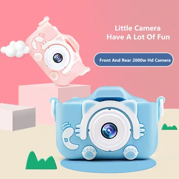 Çocuk Çocuk dijital kamera İle 32 GB TF Kart HD 1080 P 2 inç Sevimli Kedi Kameralar Dahili Oyun Eğitici Oyuncaklar Mini fotoğraf kamerası