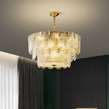 Amerikan Modern lüks kristal cam avizeler LED fransız Retro tasarımcı asılı ışık parlaklık yatak odası oturma yemek odası lambaları