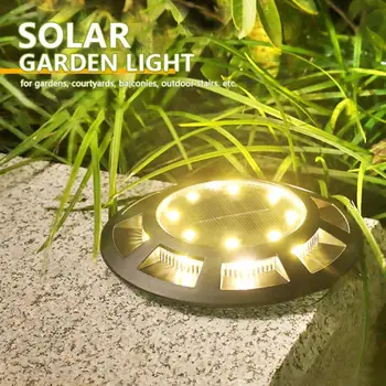 1/4 adet Açık Güneş Enerjili zemin aydınlatması Su Geçirmez Bahçe Yolu güverte ışıkları 8 LED Lamba Ev Yard Driveway Çim Yol
