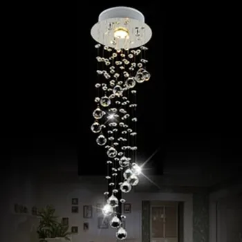 Modern Temizle Waterford Spiral Küre LED Cilası Kristal Avize Ev Dekor Süspansiyon asılı lamba aydınlatma armatürü