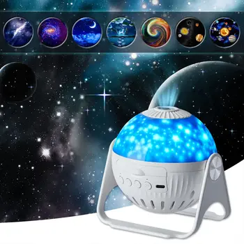 Planetaryum Projektör 7 in 1 LED Yıldız Galaxy Projektör Gece Lambası 360° Döndür Bulutsusu yatak odası için lamba tavan dekorasyonu Hediye