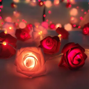 1.5 m-10 m LED Gül Çiçek Garland peri ışık zinciri ışık sevgililer günü Düğün odası Bahçe dekorasyon yılbaşı dekoru
