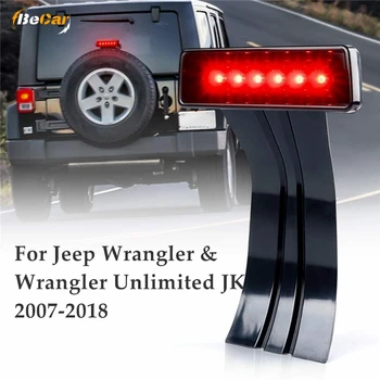 Füme Lens LED Üçüncü fren lambaları park lambaları Jeep Wrangler & Wrangler Unlimited JK 2007-2018 İçin Yüksek Dağı Stop ışıkları
