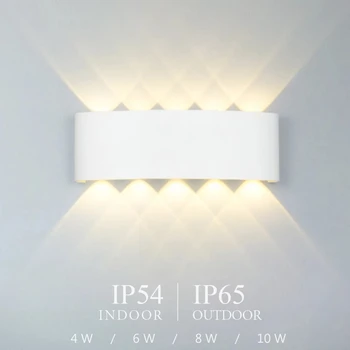 IP65 led duvar Lambası açık su geçirmez bahçe duvarı ışığı Alüminyum kapalı yatak odası oturma odası ışıkları AC85-265V dekorasyon armatürü