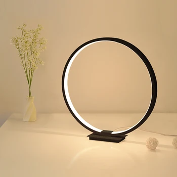 LED Modern Dokunmatik Masa Lambası Dairesel Basit Akrilik masa lambası Oturma Odası İçin Gece Lambası Yatak Odası için Kısılabilir Başucu Lambası