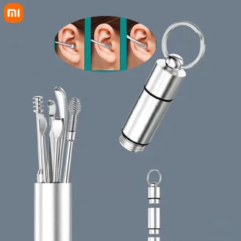 Xiaomi 7 adet / takım Paslanmaz Çelik Kulak toplama aleti Seti Kulak Wax Remover Temizleyici Kulak Temizleme Kaşık Kulak Koruyucu Kulak Seçici