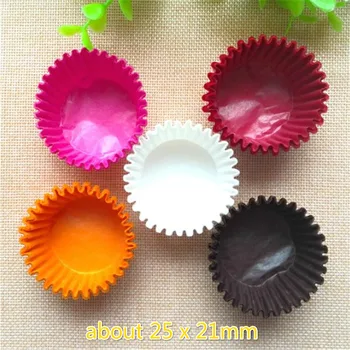 1000 Adet Mini boy Çikolata Kağıt Gömlekleri Pişirme Muffin Kek kağıt bardaklar Kek Formları Kek Kutuları Düz Renk Parti Tepsisi Kek Kalıbı 0