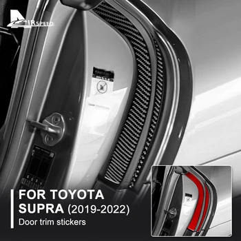 HAVA hızı Sticker Toyota Supra GR İçin A90 A91 MK5 2019-2022 Araba Gerçek Karbon Fiber kapı pervazı Oto İç Aksesuarları