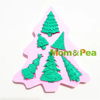 Mom & Bezelye 1266 Ücretsiz Kargo Noel Ağacı Silikon Kalıp Kek Dekorasyon Fondan Kek 3D Kalıp Gıda Sınıfı