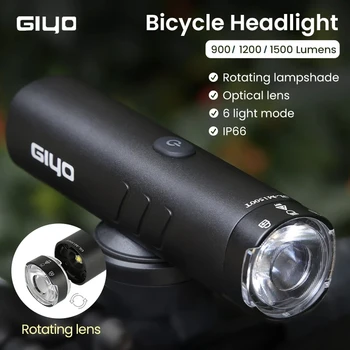 GIYO Bisiklet ön ışık Far 1500LM/1200LM / 900LM USB şarj edilebilir LED lamba 4000mAh MTB Yol Bisiklet Lambası El feneri Luz Bicicleta