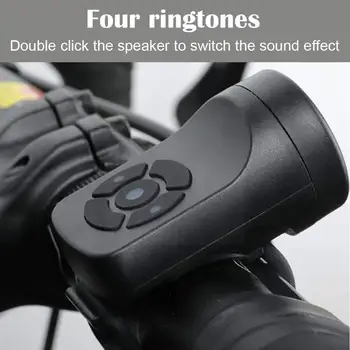 Bisiklet Şarj Edilebilir Boynuz Siyah ABS USB Bisiklet Elektrikli Çan Hoparlör Halkası Bisiklet Aksesuarları Yüksek Sesle Gidon Alarm Halkası