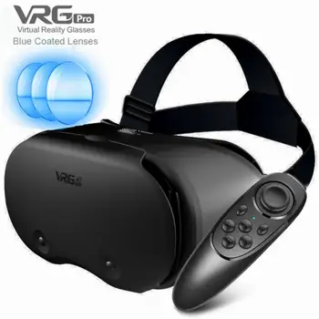 Sanal Gerçeklik 3D VR Kulaklık Akıllı Gözlük Kask Akıllı Telefonlar İçin cep telefonu Cep 7 İnç Lensler Dürbün Kontrolörleri İle