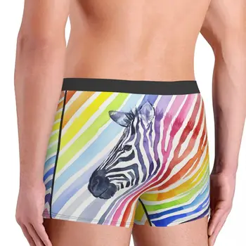 Gökkuşağı Zebra Çizgili külot Homme Külot Erkek İç Çamaşırı seksi Şort Boxer Külot 2