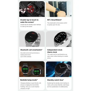 DT3 Mate akıllı saat Erkekler Kadınlar İçin 1.5 İnç HD Ekran NFC Smartwatch 2022 Erkekler Saatler Bluetooth Çağrı Kol Saati Spor bilezik 2