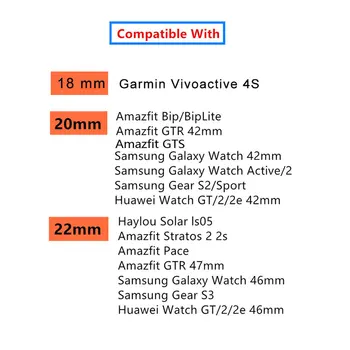 18 20 22mm Kordonlu Saat Garmin Vivoactive 3 İçin 4 4S Öncüsü 245 645 Samsung Galaxy Huawei İzle 46mm Aktif 2 40mm 44mm 5