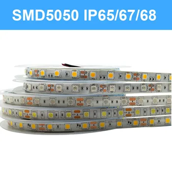 LED şerit ışıklar 5050 IP65 IP67 IP68 su geçirmez 24V 300Leds beyaz / kırmızı / mavi / yeşil / RGB Led bant açık / su altında aydınlatma dekor