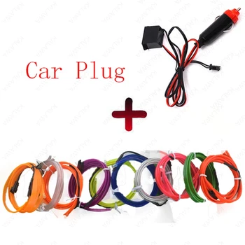 Esnek Neon Led EL tel lambası 1-5M Halat Bant Kablo Şerit LED Araba Su Geçirmez Dikiş Kenar Araba Styling Tüp USB 12V 5V 3V Flex 4