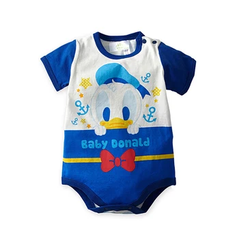 Bebek Disney Donald Ördek Mickey Minne Fare Kostüm Romper Sevimli Giysileri Yenidoğan Bebek Kız Erkek Takım Elbise Çocuk Yaz Giyim 3