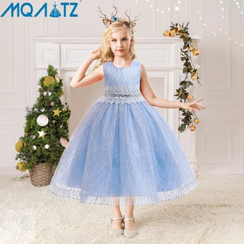 MQATZ Bebek Kız Giysileri Boncuk Dantel Nokta Çocuk Prenses Doğum Günü Partisi Elbisesi 3 12 Yıl Çocuklar Düğün Nedime yaz elbisesi