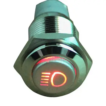 EE desteği 16mm kırmızı ışık anahtarı sürüş ışıkları sisler LED kafa lambaları basmalı düğme anahtarı ON / OFF araba styling
