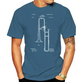 2022 Serin Yeni Yaz Tshirt Slayt Trombon T-Shirt Patent Sanat Hediye Trombon Patent Trombon Oyuncu Pamuk Tee Gömlek