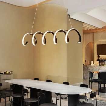 Iskandinav Avize siyah halka Mutfak yemek masası Odası Modern Halka Şeklindeki Altın Kapalı kolye ışık Ev dekor asılı Lamba
