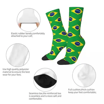 Brezilya Bayrağı Çorap Erkekler Kadınlar Komik Mutlu Çorap yüksek kaliteli yay Yaz Sonbahar Kış Çorap Hediyeler 1