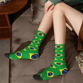 Brezilya Bayrağı Çorap Erkekler Kadınlar Komik Mutlu Çorap yüksek kaliteli yay Yaz Sonbahar Kış Çorap Hediyeler 4