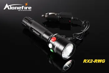 AloneFire RX2 Beyaz Kırmızı Yeşil demiryolu LED Üç Renkli Şarj Edilebilir Demiryolu Sinyal Lambası El Feneri El Feneri demiryolu fener 3