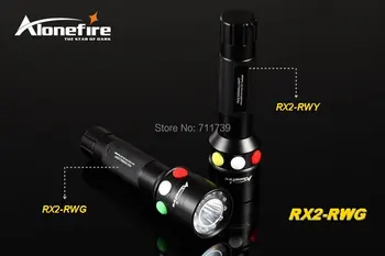 AloneFire RX2 Beyaz Kırmızı Yeşil demiryolu LED Üç Renkli Şarj Edilebilir Demiryolu Sinyal Lambası El Feneri El Feneri demiryolu fener 5
