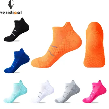 Atletik Spor Ayak Bileği Çorap Erkekler Sıkıştırma Sönümleme Parlak Renk Çizgili Bisiklet Koşu Açık Basketbol Seyahat Çorap Profesyonel