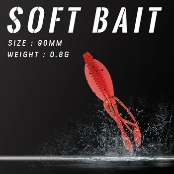 RM502 Balıkçılık cazibesi 65mm / 0.8 g 0-1. 0 m yüzen Yeni mini küçük kalamar yumuşak yem yumuşak yüzme tarzı, iyi yumuşak böcek yem