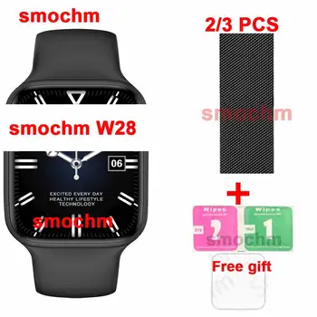 2/3 Adet / grup Smochm W28 Pro akıllı saat 1.95 Ekran Serisi 8 Özelleştirilmiş Yüz 45MM Kablosuz Şarj Cihazı Bluetooth Uyumlu Çağrı 1