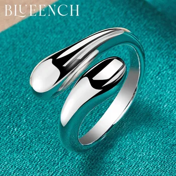 Blueench 925 Ayar Gümüş Su Damlacık Yüzük Öneren Bayanlar İçin Uygundur Düğün Parti Moda Charm Yüksek Takı