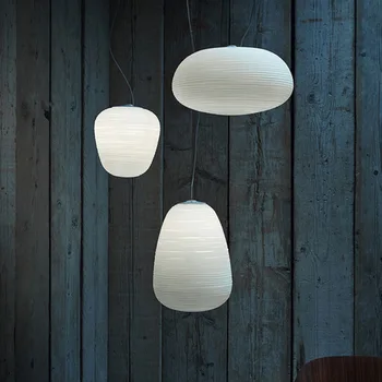 Postmodern kolye ışıkları Nordic tasarımcı cam asılı lamba yemek odası yatak odası Loft Bar dekor ev E27 mutfak armatürleri