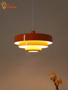Danimarka Tasarım Retro Ortaçağ Turuncu gökkuşağı kolye ışıkları Restoran Bauhaus iç mekan aydınlatması LED E27 Çalışma Tek Kafa Cafe Bar