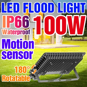 Projektör LED Spot IP66 Su Geçirmez Sokak Lambası LED Reflektör bahçe lambası Dış Aydınlatma İçin Hareket Sensörü İle Duvar Lambası