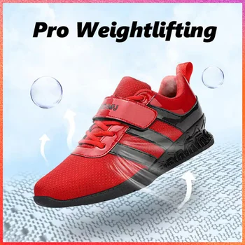 Profesyonel Erkek Kadın Büyük Boy 46 45 Squat spor ayakkabıları En Kaliteli Ağırlık Kaldırma Ayakkabıları Erkekler Lüks Marka Kırmızı Spor Erkek Ayakkabı 1