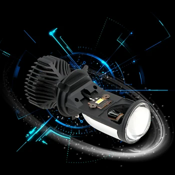 H4 LED Mini Projektör Lens Canbus H4 LED Araba Ampul 90 W / çift Far Hi / Lo huzmeli far Otomobiller Lamba Dönüşüm Kiti